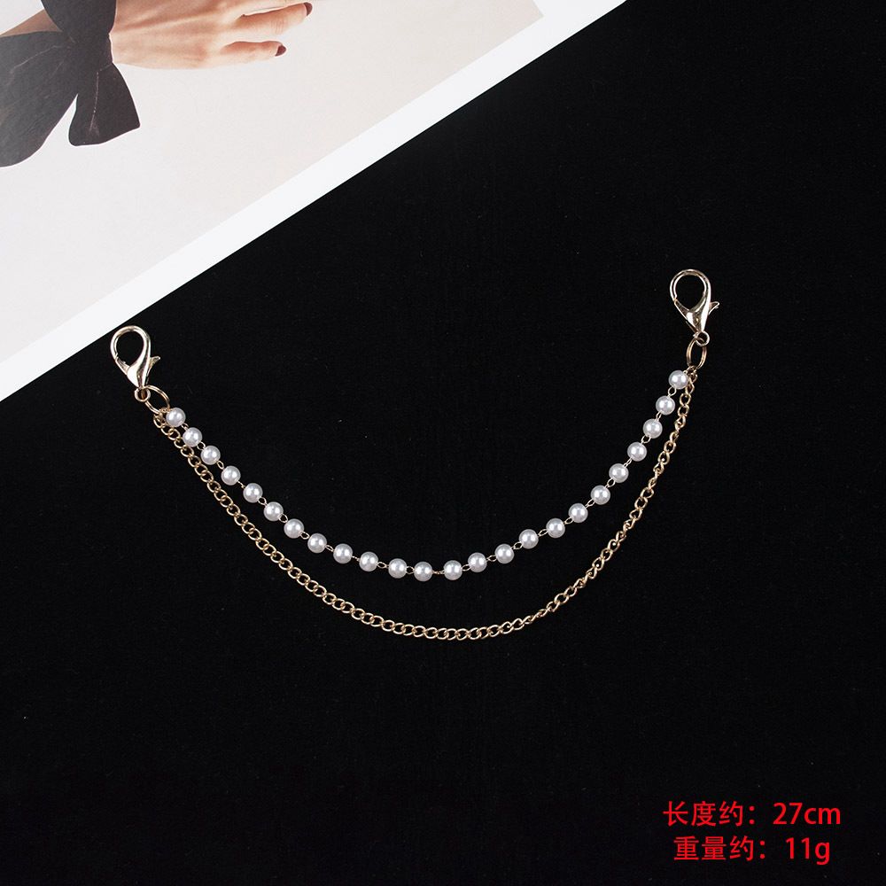 Accesorio de cadena con perlas para tenis