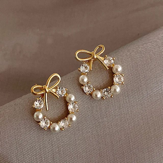 Aretes de canastita con moñita