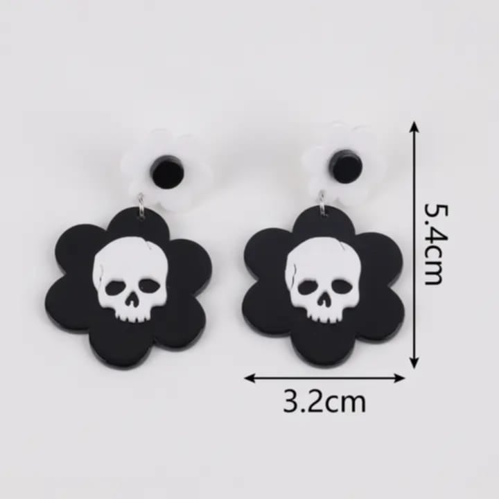 Aretes de flor skeleton