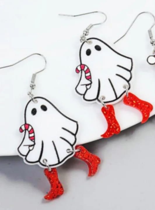 Aretes de fantasma navideño