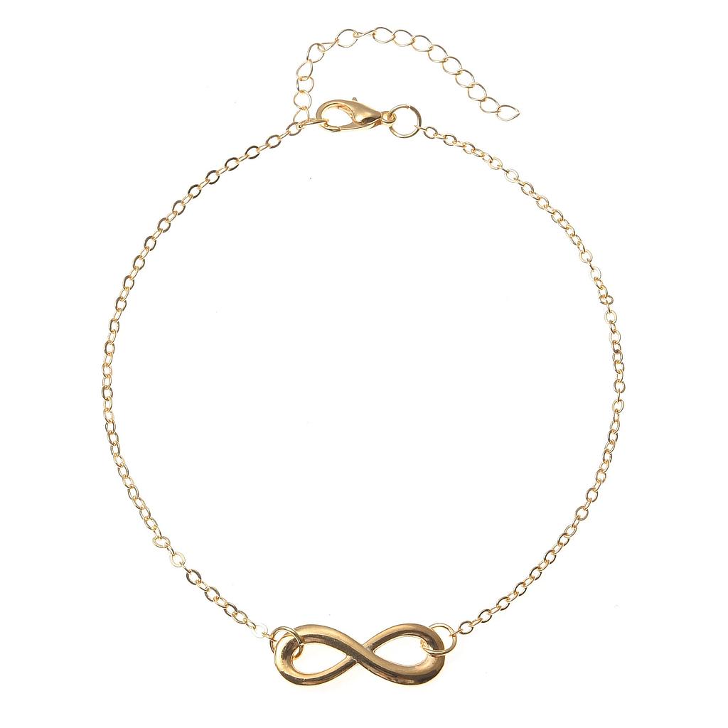 Tobillera de infinito dorada