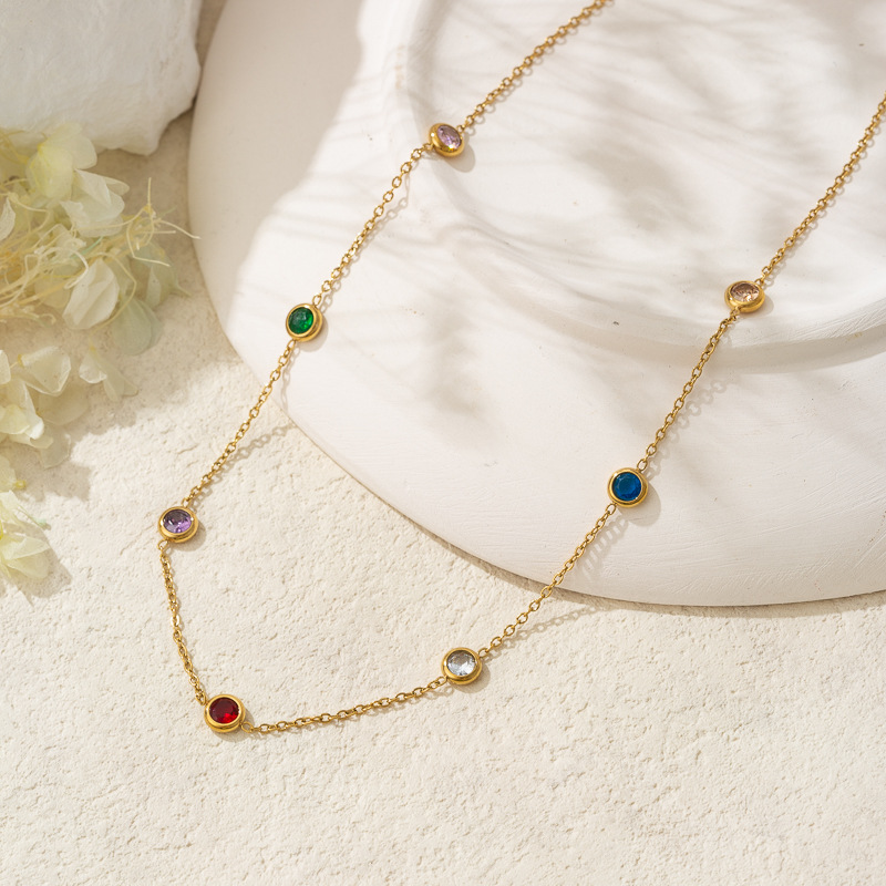 Collar de diamantes baño de oro