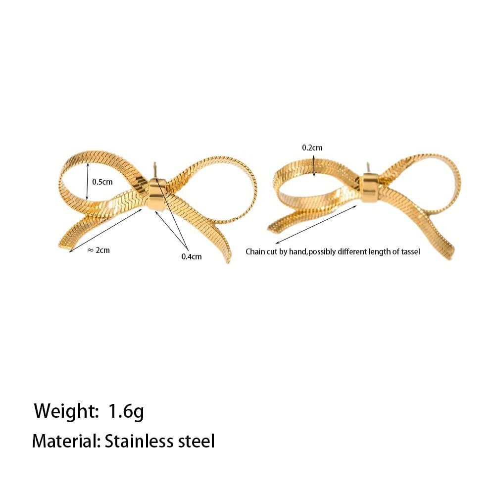 Aretes dorados de moña
