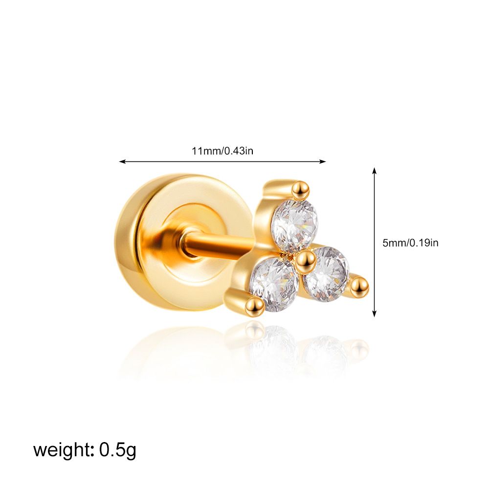 Piercing con circonia baño de oro