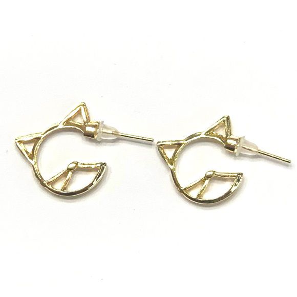 Aretes dorados de gatito