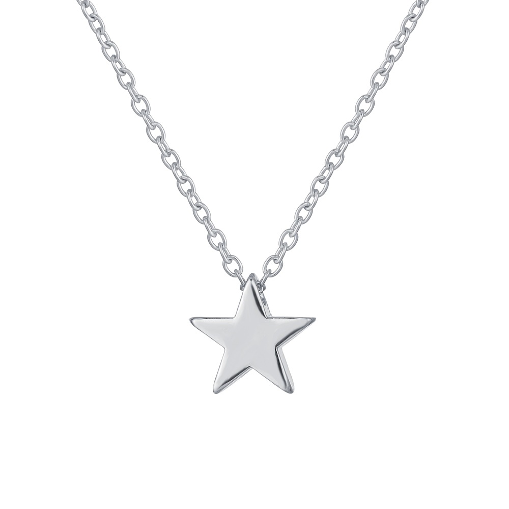 Collar de mini estrella plateado